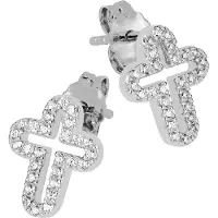 Lykken Crosses hopeiset ristikorvakorut 12 mm