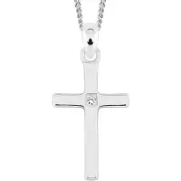 Lykken Crosses hopeinen ristikaulakoru zirkonia 45 cm