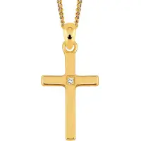 Lykken Crosses kullattu hopeinen ristikaulakoru zirkonia 45 cm