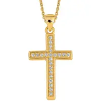 Lykken Crosses kullattu hopeinen rodinoitu ristikaulakoru 45 cm