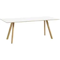 HAY Cph 30 2.0 Pöytä 90x200 Cm Vesipohjaisella Lakalla Käsitelty Tammi / - Ruokapöydät & Baaripöydät Laminaatti Valkoinen - AE827-A537-AR10