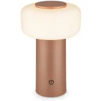 Briloner LED-akku-pöytävalaisin Juna, ruskea, IP44, himmennettävä, 20 cm himmennettävä, Ruskea/ruoste, Synteettinen materiaali, Moderni