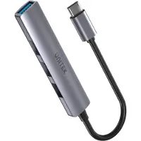 UNITEK - hub - 4-in-1 USB C - 4 ports USB hub - 4 porttia - Harmaa