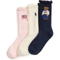 Ralph Lauren Polo Bear Crew Sock 3-Pack - Pink - 38-42