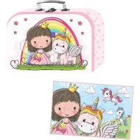 Barbo Toys Lillie & Ellie Matkalaukku + Lattiapalapeli 24