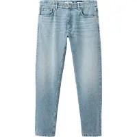 Mango Straight Fit Cotton-Linen Jeans - Blue - 40