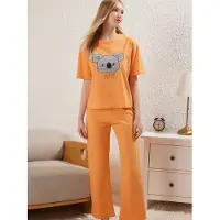 Trendyol Pyjama kivenharmaa / tummanoranssi