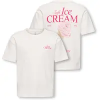 Kids Only Koghelen Life S/S Loose Tee Jrs Noos - White - 158-164