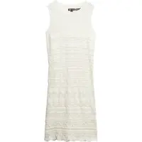 Superdry for woman. W8011857A White crochet mini dress (S), Casual, Sleeveless / Straps, Organic Cotton, Sustainable