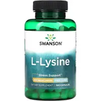 Swanson Health Lysiini, 500 mg vapaassa muodossa - 100 kapselia