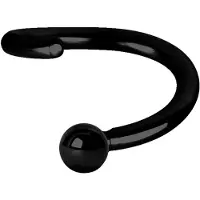 Wildcat Continous Ball Closure Ring - 1,0 mm, Schwarz, 9,0 mm