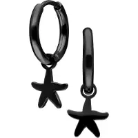 Wildcat Mini Starfish Hoops - Korvakoru (pari) - Musta metalli