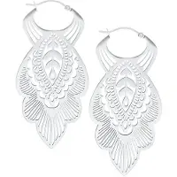 Wildcat Mandala Leaf Hoops<!--63ef70a6621fa--> - Hopeinen metalli