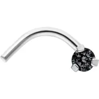 Wildcat Curved Jewelled Nosestud - nenäkoru - Musta
