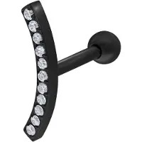 Wildcat Crystal Bow Earbarbell - Musta metalli
