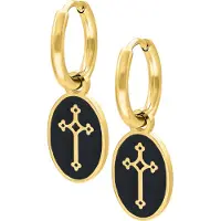 Wildcat Little Vintage Cross Hoops - korvarenkaat (pari) - Kultainen metalli