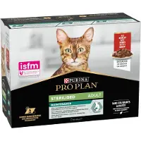 Purina Pro Plan - Märkä kissan steriloitu naudanliha 10 x 85 g - Kissat - Kissanruoka - Märkäruoka