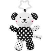 Akuku Plush hanging toy black/white BEAR
