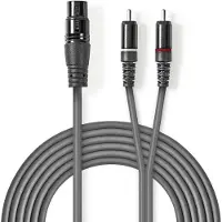 Nedis XLR naaras - 2 x RCA uros XLR-audiokaapeli