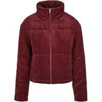 Urban Classics Välikausitakki 'Corduroy Puffer Jacket' burgundin punainen