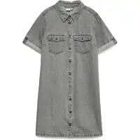 Vero Moda Vmjennie Ss Short Denim Dress Ga Noos - Grey - S
