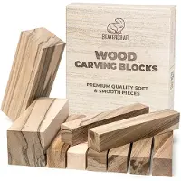 BeaverCraft BW10 Wood Carving Blocks Set of Basswood - Walnut