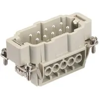 Harting HAN E liitin, insertti tyyppi 10Kahvallinen liitin ruuviliitin max 2,5mm2, 16A10 napainen