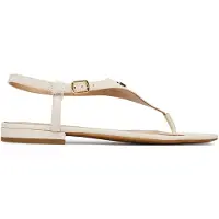 Ralph Lauren Everley Ii Crosshatch Leather Sandal - Cream - 37