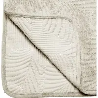 Dekoracja domu Kodin sisustus Leaf Ivory 240x260 cm veluurinen päiväpeitto