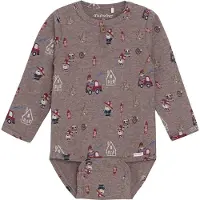 Minymo Body Ls Aop - Brown - 74