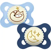 Mam Original Night 0-6m Silk Teat Blue 2pcs