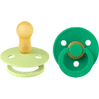 BIBS Colour 2-pack Pyöreitä Lateksituttia Matcha Cactus Matcha Cactus 6+M Latex Vihreä 6+ kuukautta Pojat, Tytöt