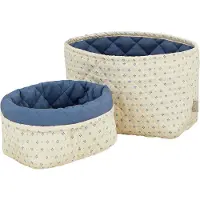 Cam Cam Copenhagen Quilted Storage Basket, Set Of Two - Ocs - Caprice - Blue - ONE SIZE