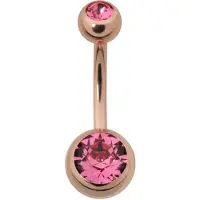 Wildcat Double Jewelled Bananabell - 10,0 mm, Roza