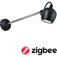 Paulmann Smart LED-ulkoseinävalaisin Kikolo antrasiitti RGBW IP65 Kikolo, himmennettävä, Musta, Synteettinen materiaali, seinäkohdevalaisin
