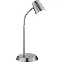 TRIO Lighting Led pöytävalaisin Narcos, himmennettävä, Alumiini/harmaa/sinkki, Työhuone/toimisto, Metalli, Moderni, työpöytävalaisin