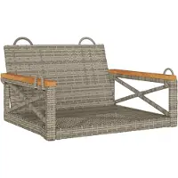 vidaXL Keinutuoli, harmaa, 63x62x40 cm, polyrottinki