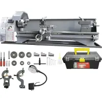 Vevor -metallisorvi, 21,1 cm x 75 cm, tarkkuuspöytäinen sähkömetallisorvi, 0–2500 rpm portaaton nopeussäätö, 750 W:n harjaton moottori, metallivaihteet, työkalupakki tarkkuusosien työstöön