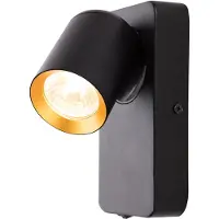 Milagro Andy seinävalaisin GU10 16cm musta/kulta