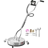 Vevor 20" painepesuri pintojen puhdistamiseen, ruostumattomasta teräksestä valmistetut painepesurin lisäosat 4 pyörällä, 4000 max. PSI, 3/8 pikaliitin, 2 suihkusuutinta, kaksoiskahva, betonille, teras