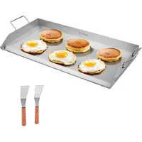Vevor ruostumattomasta teräksestä valmistettu paistolevy, 32x16 tuuman universaali litteä suorakaiteen muotoinen levy, kaasugrilli BBQ-grillille, Teppanyaki, kannettavat perhekeittiövälineet kahvalla,