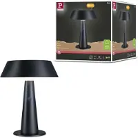 Paulmann Paulmannin Soala-LED-pöytälamppu, antrasiitti, 31 cm, IP44 Soala, himmennettävä, Musta, Synteettinen materiaali, Moderni, aurinkokennovalaisin