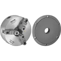 Vevor 3-leukainen sorvin istukka, 8 tuumaa (200 mm), itsekeskittyvä istukka 2 1/4 tuuman-8 kierteisellä tukilevyllä, 0,16-7,87 tuumaa (4-200 mm) kiinnitysalue T-avaimilla, materiaali HT300, puu- ja me