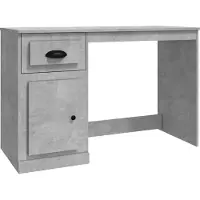 vidaXL Työpöytä laatikolla betoninharmaa 115x50x75 cm tekninen puu