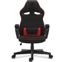 Sense7 Knight fabric armchair black and red