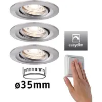 Paulmann Nova mini Plus LED easydim 3 kpl rauta Mini Plus, himmennettävä, Alumiini/harmaa/sinkki, Olohuone/ruokailutila, Alumiini, Moderni,