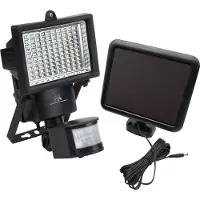 Macleans MCE442 Solar Lamp LED Spotlight Motion Sensor Floodlight Wall Mount Light Twilight IP44 6W 6000K
