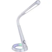 Globo Lighting Led pöytävalaisin Mitti, himmennettävä, Kromi/hopea, Työhuone/toimisto, Synteettinen materiaali, Moderni