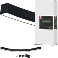 Paulmann LED-valolista Linion, musta, 90° kaari, 3 000 K himmennettävä, Musta, Olohuone/ruokailutila, Alumiini, Moderni