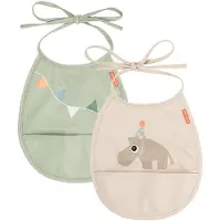 Done by Deer Celebration Tiny Pocket Ruokalappu 2-pack, Sand